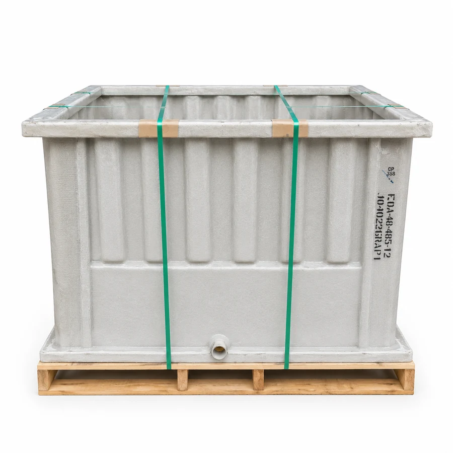 Fiberglass enclosure on pallet
